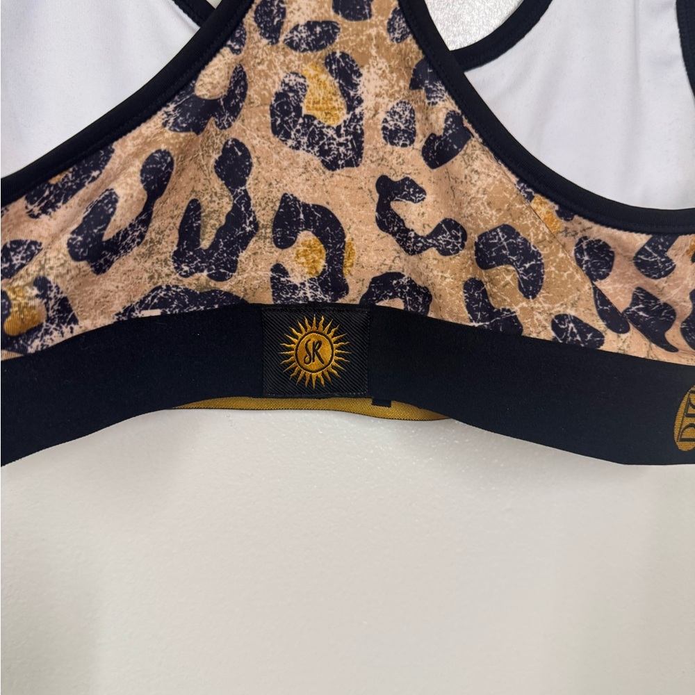 PSD Animal Print Sports Bra with Black and Gold Accents - Picture 6 of 8